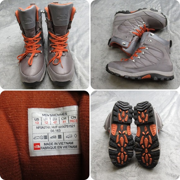 The North Face Chilkat Boots Mens 13 Gray Waterproof Lace-Up‎ Winter Snow Winter - Picture 1 of 16